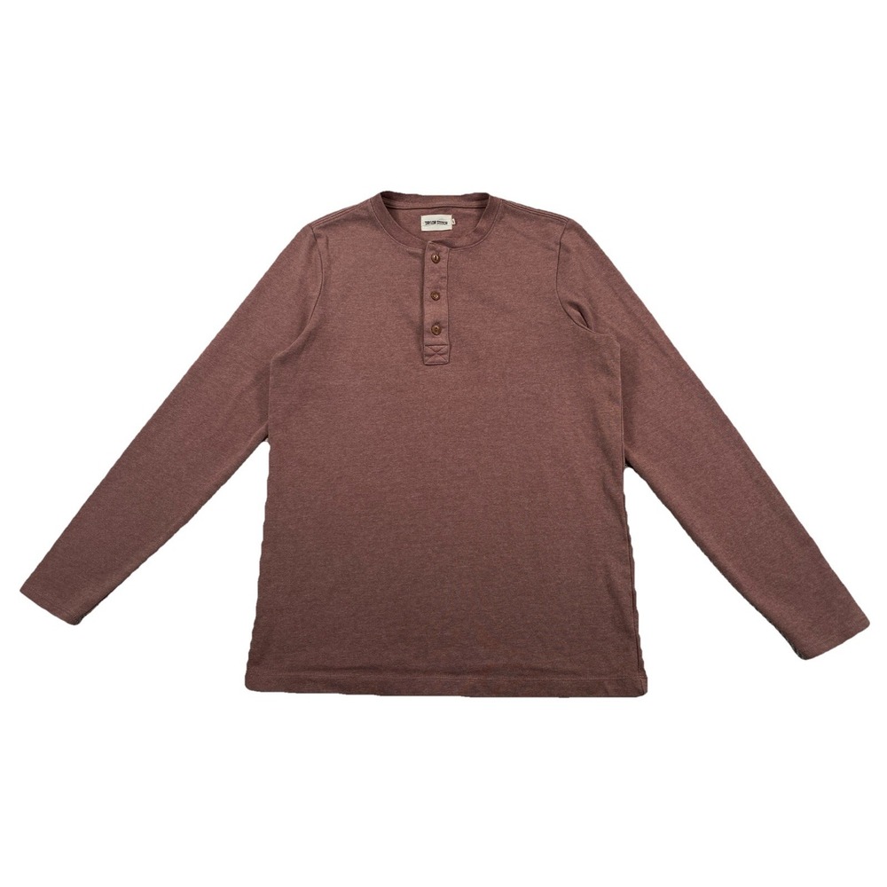 Taylor Stitch The Heavy‎ Bag Henley Long Sleeve Shirt Burgundy Men's Size 36